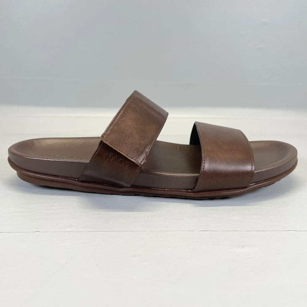 Naot Maldive Sandals Mens Size 13 Brown Leather Slides Strappy Comfort Shoes